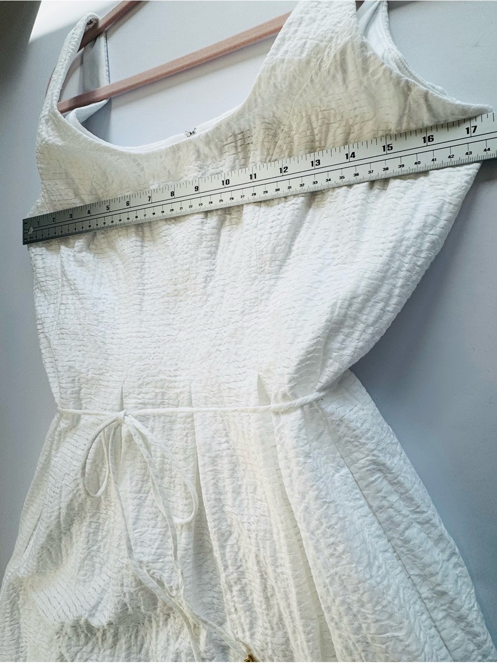 Nine West White Textured Sleeveless Fit & Flare Dress Lined Size 10 - Picture 10 of 15
